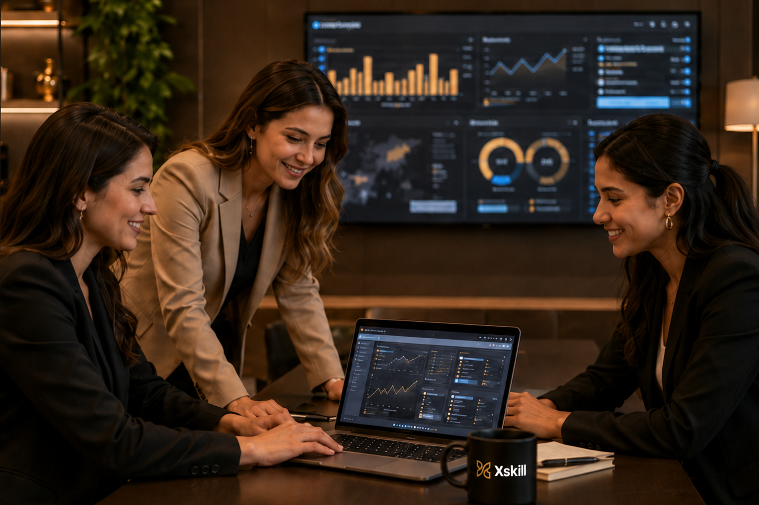 Alunas em imersão de simulação empresarial Xskill